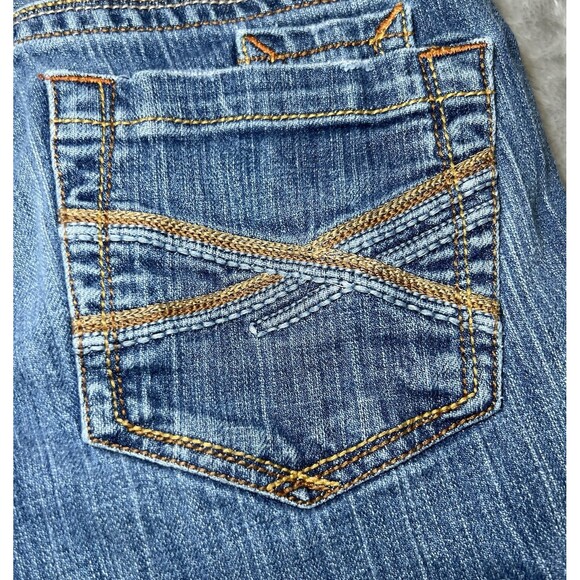 Aeropostale Capri Blue Jeans Womens Size 11/12 Denim Embroidered Pocket Summer - Picture 7 of 15